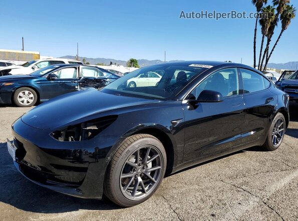 5YJ3E1EA2MF030338 2021 TESLA MODEL Черный Передняя левая четверть