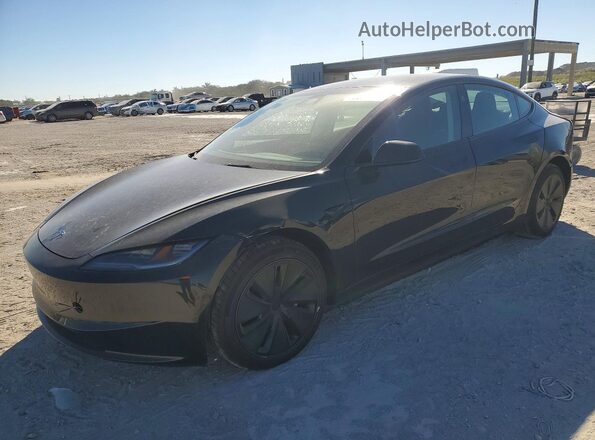 5YJ3E1EA2SF042602 2025 TESLA MODEL Black წინა მარცხენა ხედი სამი მეოთხედიდან