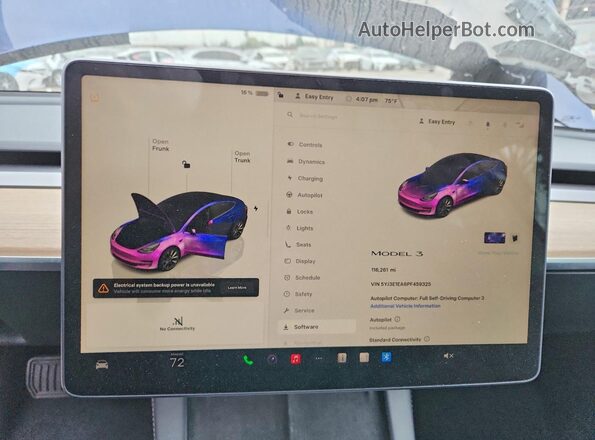 5YJ3E1EA6PF459325 2023 TESLA MODEL Синий Вид щитка приборов