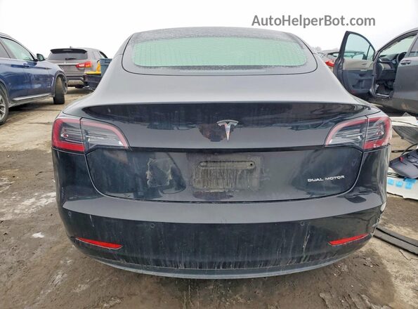 5YJ3E1EB2KF195375 2019 TESLA MODEL Black Vista trasera