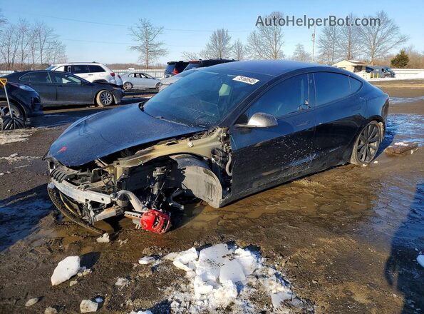 5YJ3E1EB2KF236622 2019 TESLA MODEL Черный Передняя левая четверть