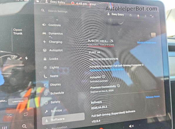 5YJ3E1EB3KF237276 2019 TESLA MODEL Black Widok zestawu wskaźników