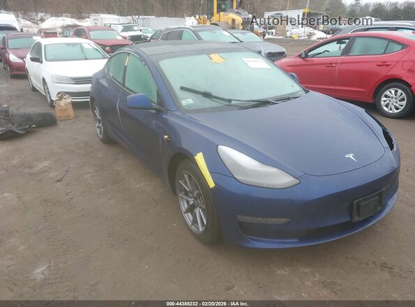 5YJ3E1EB4MF056237 2021 TESLA MODEL 3 Синий Передняя правая четверть