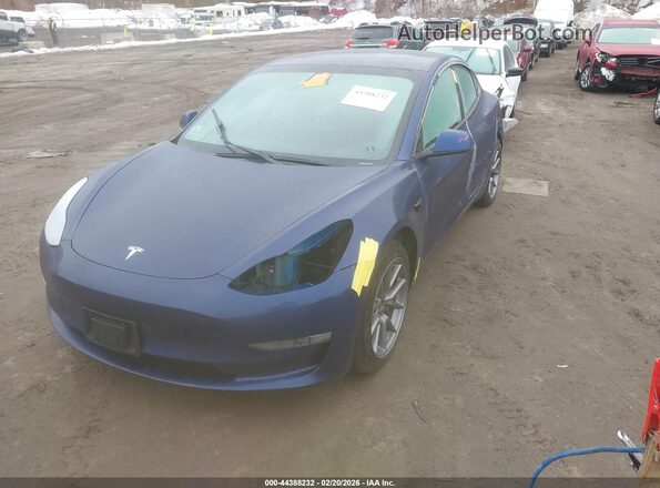 5YJ3E1EB4MF056237 2021 TESLA MODEL 3 Синий Передняя левая четверть