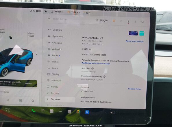 5YJ3E1EB4MF942915 2021 TESLA MODEL 3 Белый 