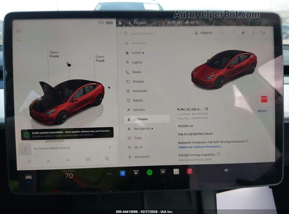 5YJ3E1EB7NF276411 2022 TESLA MODEL 3 Red Вид задніх сидінь