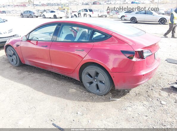 5YJ3E1EB7NF276411 2022 TESLA MODEL 3 Red Задня ліва чверть