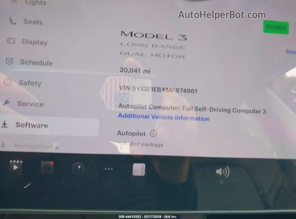 5YJ3E1EBXMF874961 2021 TESLA MODEL 3 Gray Rear seats view