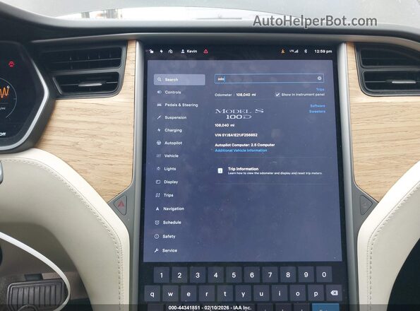 5YJSA1E21JF256852 2018 TESLA MODEL S Черный 