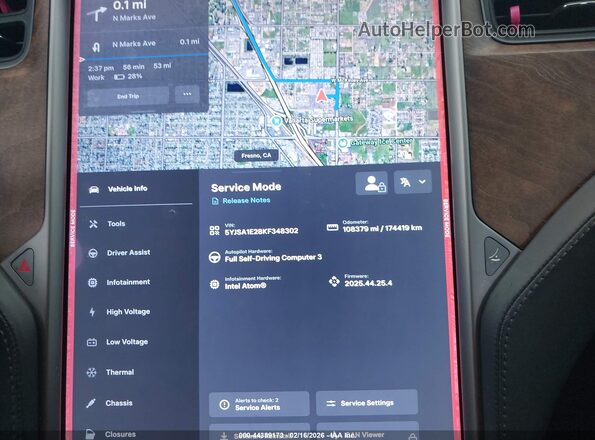 5YJSA1E28KF348302 2019 TESLA MODEL S White Widok tylnych siedzeń