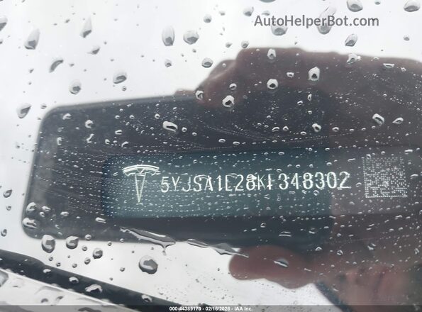 5YJSA1E28KF348302 2019 TESLA MODEL S White Widok komory silnika
