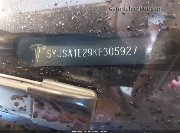 5YJSA1E29KF305927 2019 TESLA MODEL S Gray Widok komory silnika