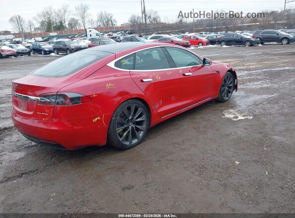 5YJSA1E29MF425987 2021 TESLA MODEL S Красный Задняя правая четверть