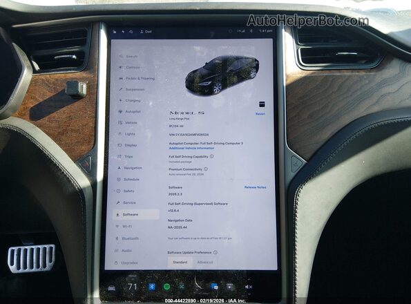 5YJSA1E2XMF426534 2021 TESLA MODEL S Черный 