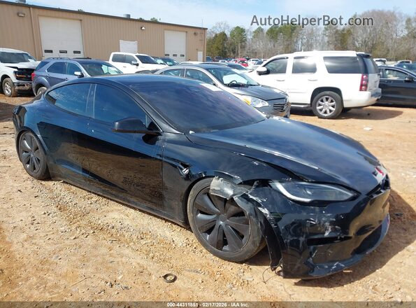 5YJSA1E55NF473367 2022 TESLA MODEL S Черный Передняя правая четверть