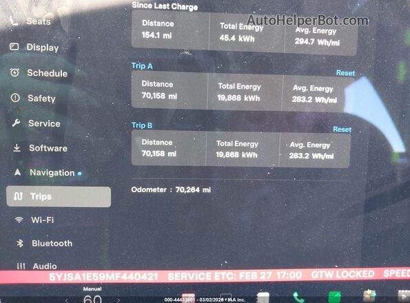 5YJSA1E59MF440421 2021 TESLA MODEL S Белый 