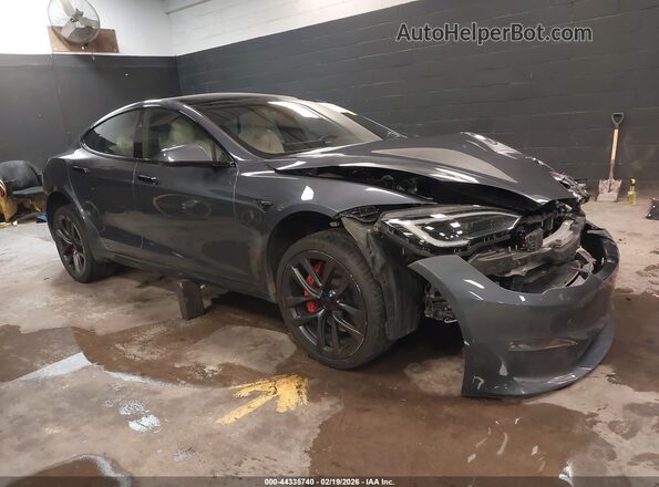 5YJSA1E66PF520756 2023 TESLA MODEL S Gray Передня права чверть