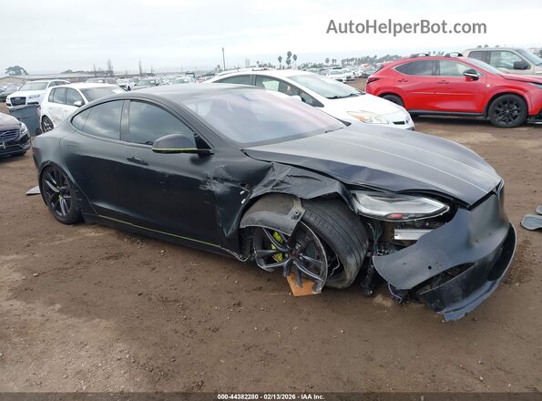 5YJSA1E67MF431953 2021 TESLA MODEL S Черный Передняя правая четверть