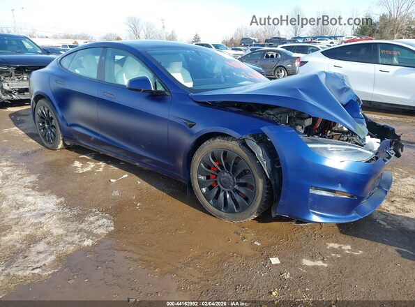 5YJSA1E69PF519391 2023 TESLA MODEL S Blue Delantero derecho