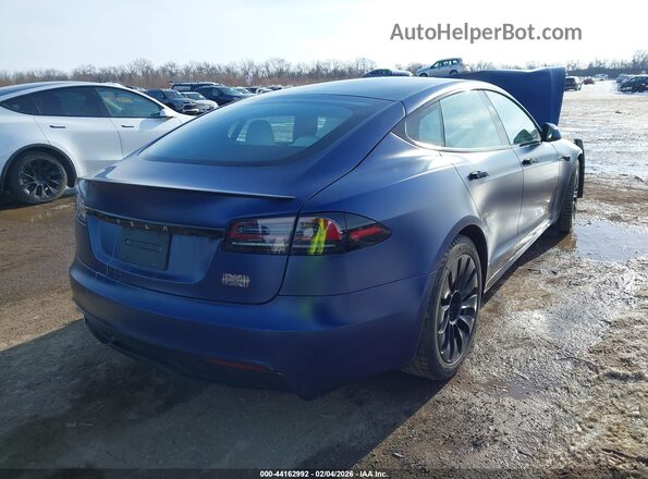 5YJSA1E69PF519391 2023 TESLA MODEL S Blue Trasero derecho