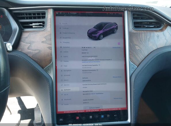 5YJXCAE23KF181900 2019 TESLA MODEL X Серый 