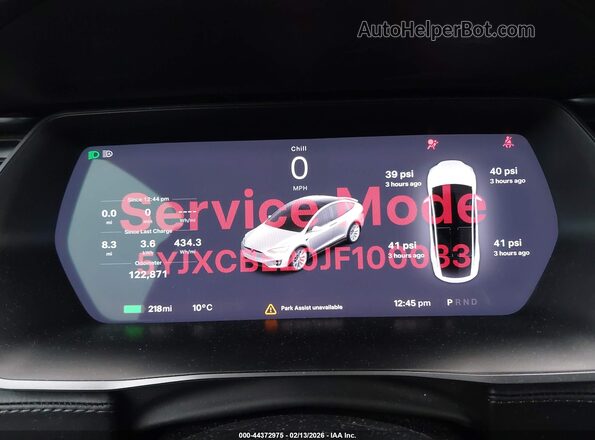 5YJXCBE20JF100033 2018 TESLA MODEL X Белый Вид задних сидений