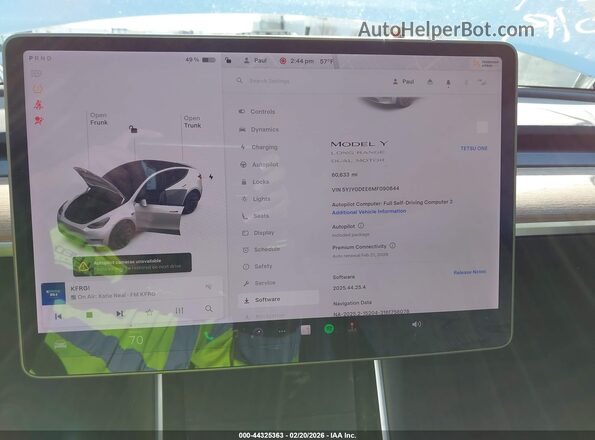 5YJYGDEE6MF090644 2021 TESLA MODEL Y White 