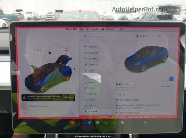 5YJYGDEE8LF021033 2020 TESLA MODEL Y Синий 