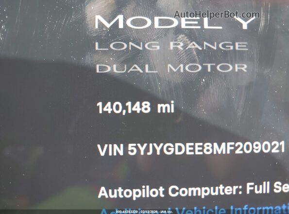 5YJYGDEE8MF209021 2021 TESLA MODEL Y Gray 