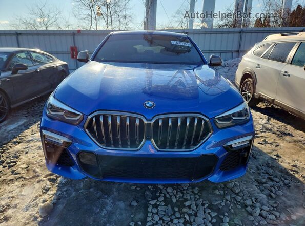 5UXCY8C05L9B07238 2020 BMW X6 Blue Widok z tyłu