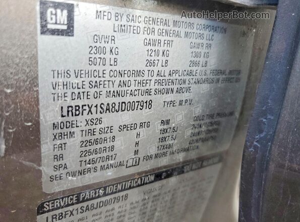 LRBFX1SA8JD007918 2018 BUICK ENVISION Beige 