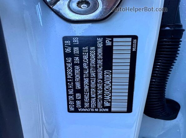 WP1AA2AY2KDA00870 2019 PORSCHE CAYENNE Белый Вид задней части салона