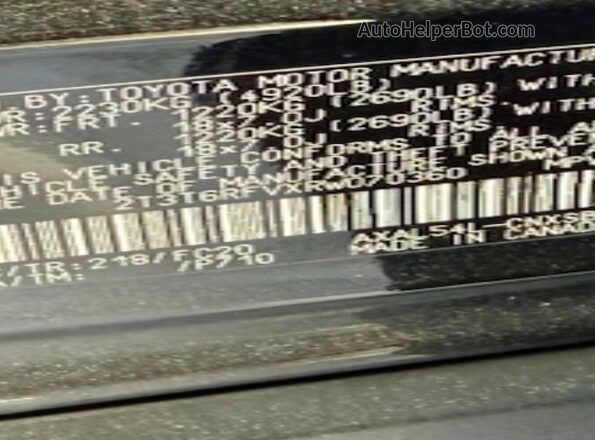 2T3T6RFVXRW070360 2024 TOYOTA RAV4 Черный Вид задней части салона