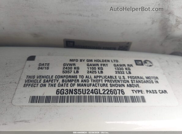 6G3NS5U24GL226076 2016 CHEVROLET CAPRICE Dark Blue Вид подкапотного пространства