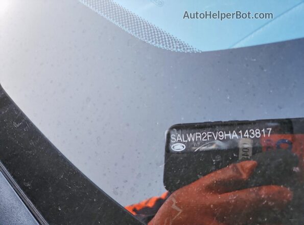 SALWR2FV9HA143817 2017 LAND ROVER RANGE Серый Вид наклейки с VIN-кодом