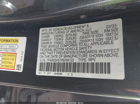 7FARS5H51PE004122 2023 HONDA CR-V HYBRID Серый Вид подкапотного пространства