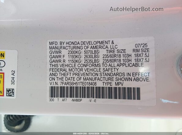 7FARS6H51TE018408 2026 HONDA CR-V HYBRID Белый Вид подкапотного пространства