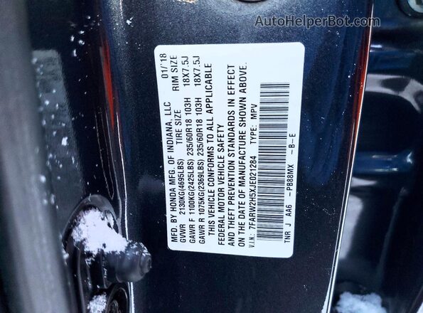 7FARW2H5XJE021284 2018 HONDA CRV Угольный Вид наклейки с VIN-кодом