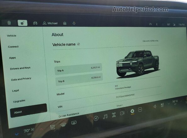 7FCTGAAA8NN007692 2022 RIVIAN R1T Серый Вид щитка приборов