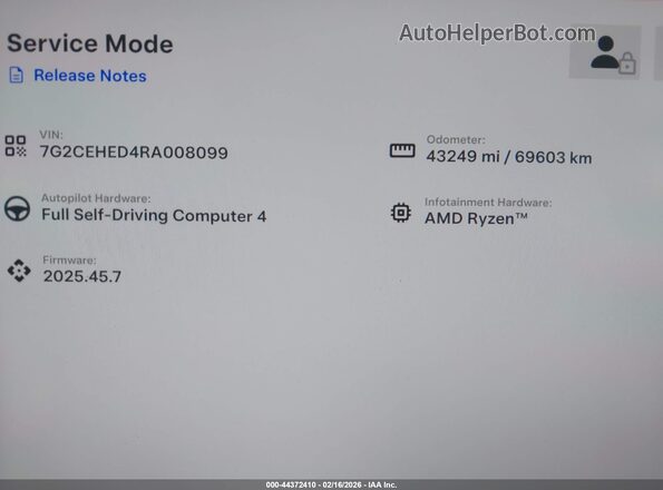 7G2CEHED4RA008099 2024 TESLA CYBERTRUCK Черный Вид задних сидений