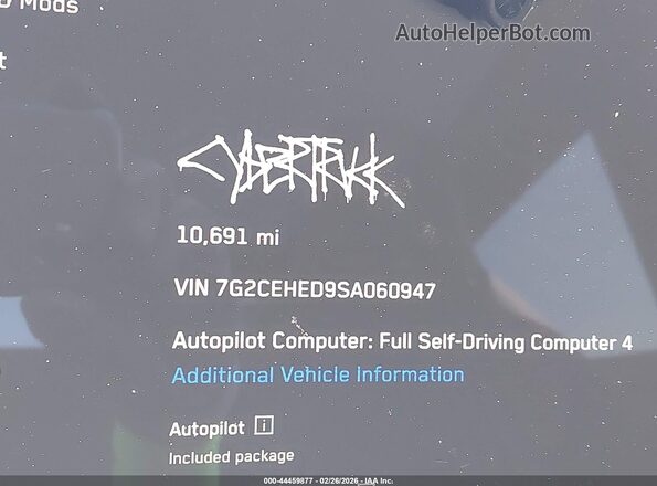 7G2CEHED9SA060947 2025 TESLA CYBERTRUCK Серебряный 