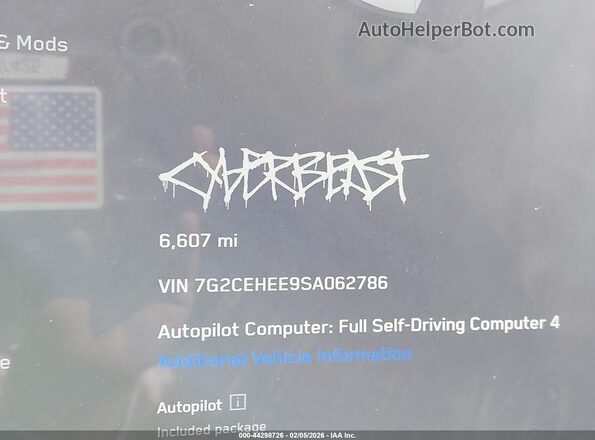 7G2CEHEE9SA062786 2025 TESLA CYBERTRUCK Серебряный Вид задних сидений