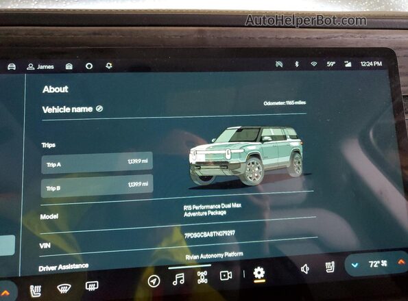 7PDSGCBA8TN079297 2026 RIVIAN R1S Серый Вид щитка приборов