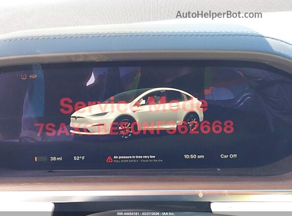 7SAXCBE50NF362668 2022 TESLA MODEL X Белый Вид задних сидений
