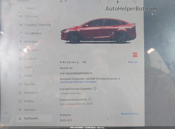 7SAXCBE50PF405571 2023 TESLA MODEL X Red 
