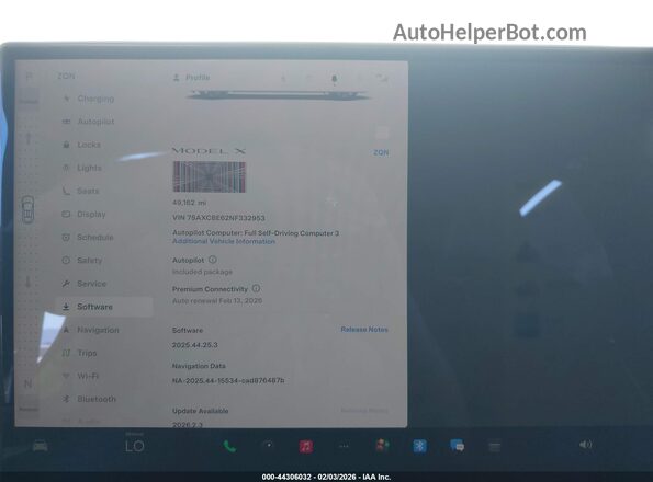 7SAXCBE62NF332953 2022 TESLA MODEL X Белый 