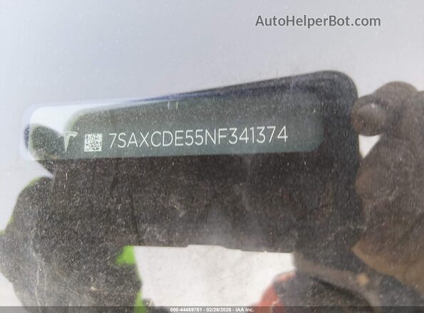 7SAXCDE55NF341374 2022 TESLA MODEL X Серый Вид подкапотного пространства