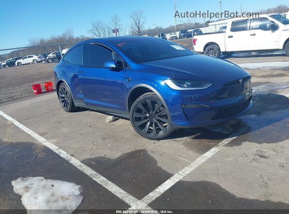 7SAXCDE56RF449749 2024 TESLA MODEL X Синий Передняя правая четверть