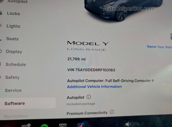 7SAYGDED6RF103183 2024 TESLA MODEL Gray Вид щитка приладів