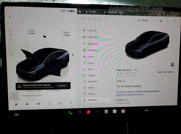 7SAYGDEE0TF395865 2026 TESLA MODEL Gray Вид щитка приладів